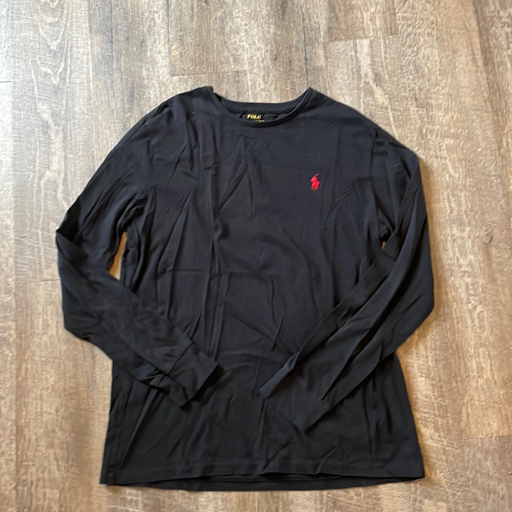 Men's Medium Black Polo Long Sleeve